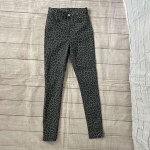 H&M Black Leopard Print Skinny Jeans